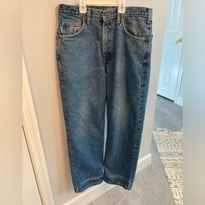 Vintage‎ Carhartt Plaid Flannel Lined Jeans Mens 34X30 Blue Relaxed Fit